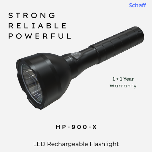 Schaff HP-900X Aluminum Body Rechargeable LED Flashlight Made in India