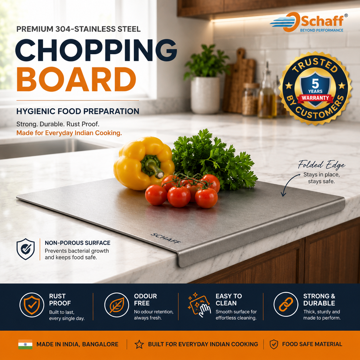 Schaff Chopping Board - Extra Large- Counter Top- 85 X 48 Cms