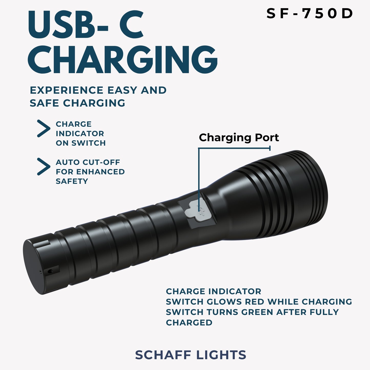 SF-750-D Rechargeable LED Flashlight with Diffuser Cap