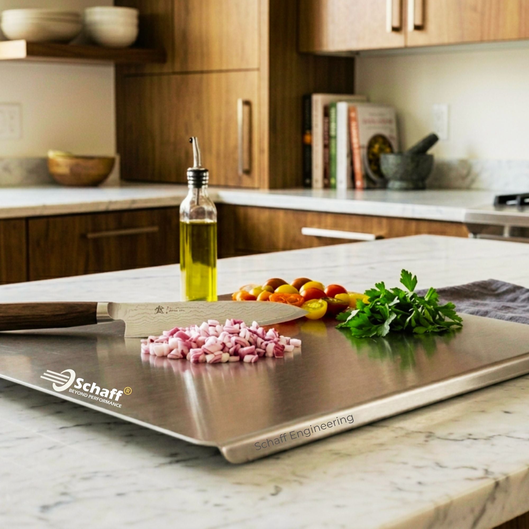 Schaff Premium Stainless Steel Chopping Board made in India for a Modern Kitchen Countertop