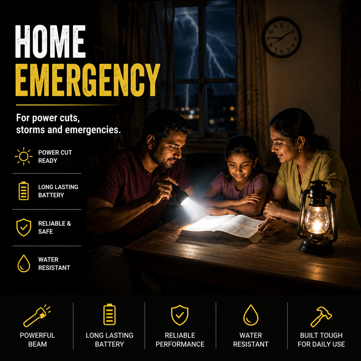 Home emergency use - power cuts and storms
